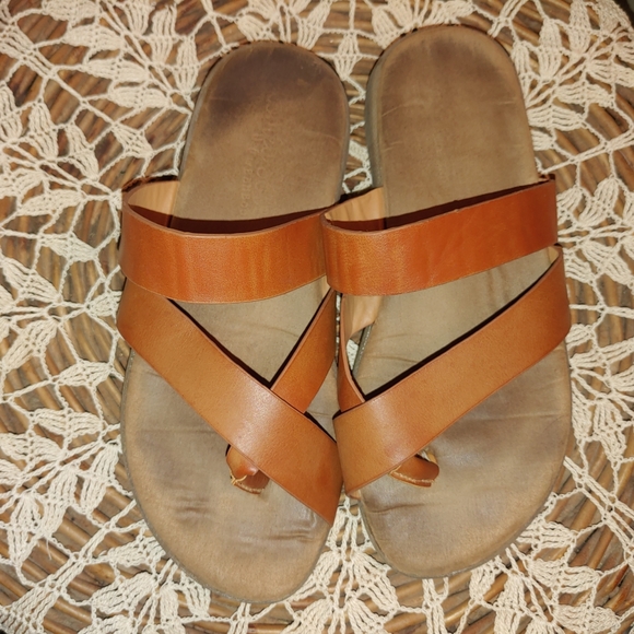 BAMBOO Shoes - Comfy Soles Bamboo Chestnut Brown Strappy Sandals